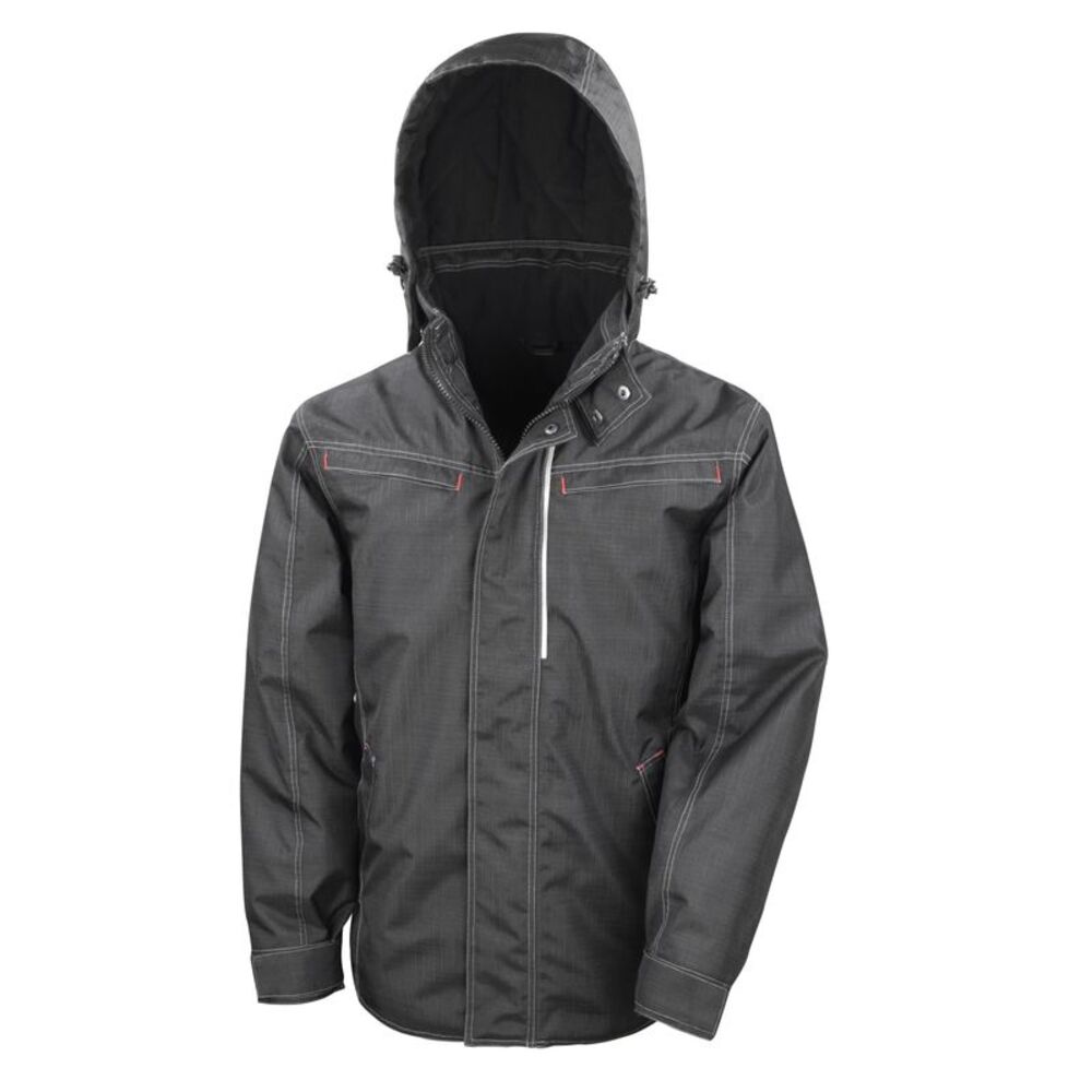 Result Mens Work-Guard Denim Texture Rugged Jacket / Black